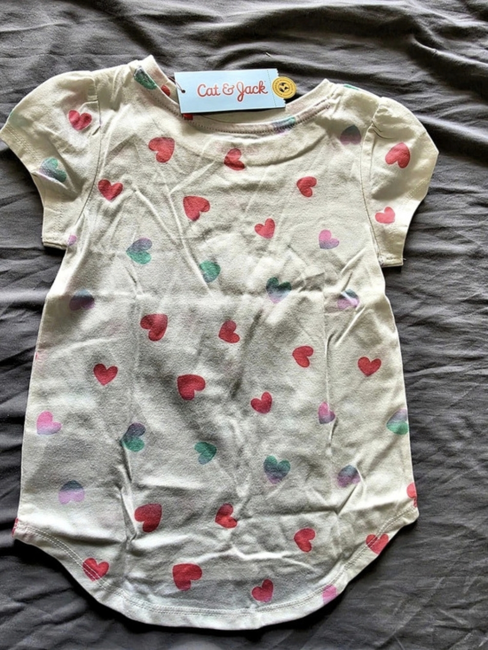 Cat & Jack Girls Heart Print T Shirt Size 5T NWT